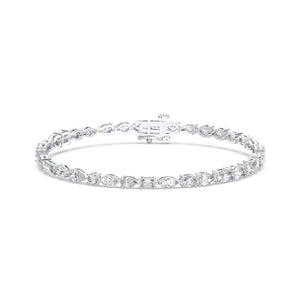 18K Solid Gold 5.4CT Multi-shape Natural Diamond Tennis Bracelet