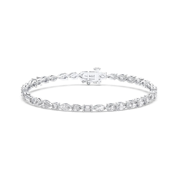 18K Solid Gold 5.4CT Multi-shape Natural Diamond Tennis Bracelet