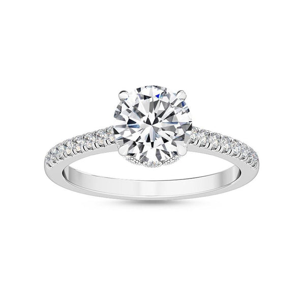 14K 1.5ct Natural Diamond Round Cut Solitaire Engagement Ring
