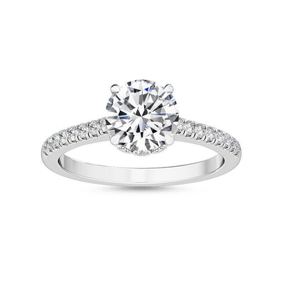 14K 1.5ct Natural Diamond Round Cut Solitaire Engagement Ring