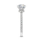 18K Solid Gold 2.57 CT Lab Grown Diamond Round Center with Pavé Side Stones Solitaire Engagement - View 7 | Riyanika Jewels