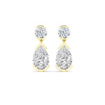 14K 2.19ct Lab Grown Diamond Round Cut Drop Earrings