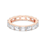 18K Solid Gold 3.2ct Emerald Cut Lab Grown Diamond Eternity Band - Close Up | Riyanika Jewels