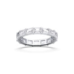 14K 3.2ct Natural Diamond Emerald Cut Eternity Band