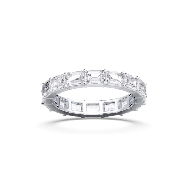 14K 3.2ct Natural Diamond Emerald Cut Eternity Band