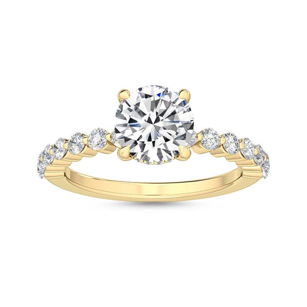 14K 1.5ct Natural Diamond Round Brilliant Cut Solitaire Engagement Ring