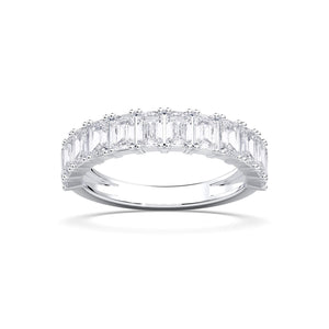 14K 2.5ct Lab Grown Diamond Emerald Cut Half Eternity Band