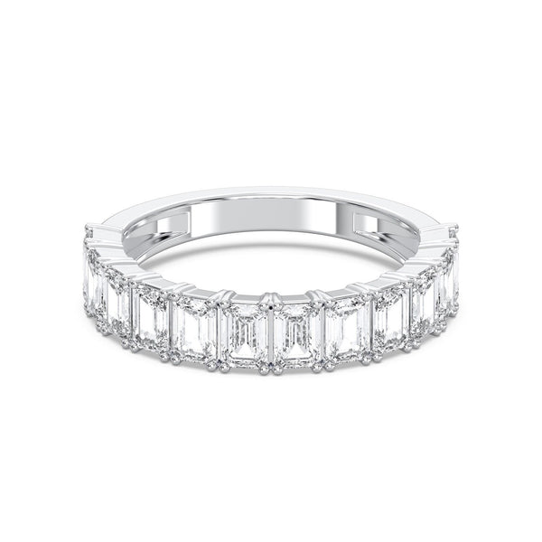 14K 2.5ct Lab Grown Diamond Emerald Cut Half Eternity Band