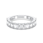 14K 2.5ct Natural Diamond Emerald Cut Half Eternity Band