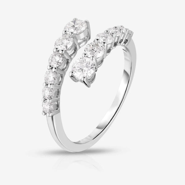 1.20 CT Natural Graduated Diamond Wedding Ring in 18K Solid Gold - Side View | Riyanika Jewels