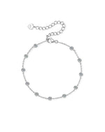 18K Solid Gold 0.6ctw Diamond by the Yard Bracelet | Diamond Bezel Station Bracelet