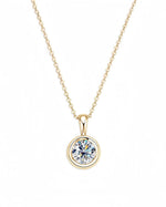 18K Solid Gold 1CT Round Cut Natural Diamond Solitaire Pendent Necklace - Alternate Angle | Riyanika Jewels