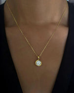 18K Solid Gold 1CT Round Cut Natural Diamond Solitaire Pendent Necklace - Side View | Riyanika Jewels