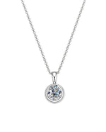 18K Solid Gold 2CT Round Cut Natural Diamond Solitaire Pendent Necklace