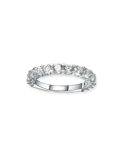 18K Solid Gold 1.5 Carat Natural Diamond 15 Stone Anniversary Ring