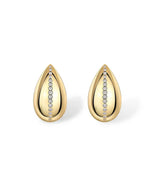 18K Solid Gold Natural Diamond Teardrop Studs Earrings