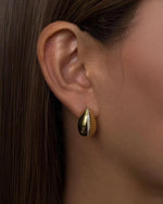 18K Solid Gold Lab Grown Diamond Teardrop Studs Earrings - Close Up | Riyanika Jewels