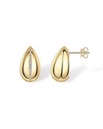 18K Solid Gold Lab Grown Diamond Teardrop Studs Earrings - Detail | Riyanika Jewels
