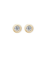18K Solid Gold 0.4ct Lab Grown Diamond Bead Studs | 18K Solid Gold Lab Grown Diamond Ball Stud - Close Up | Riyanika Jewels