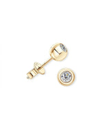 18K Solid Gold 0.4ct Lab Grown Diamond Bead Studs | 18K Solid Gold Lab Grown Diamond - Alternate Angle | Riyanika Jewels