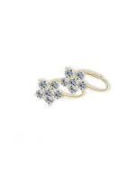 18K Solid Gold 1.2ctw Delicate Floral Lab Grown Diamond Stud Earrings | 18K Solid Gold - Close Up