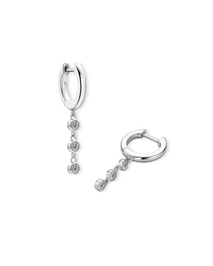 14K Solid Gold Dangling Lab Grown Diamond Drop Earrings