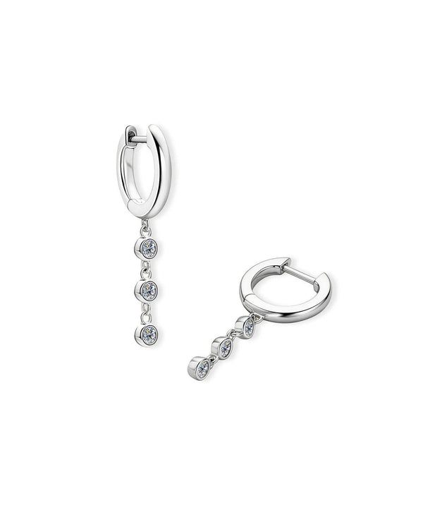 14K Solid Gold Dangling Natural Diamond Drop Earrings