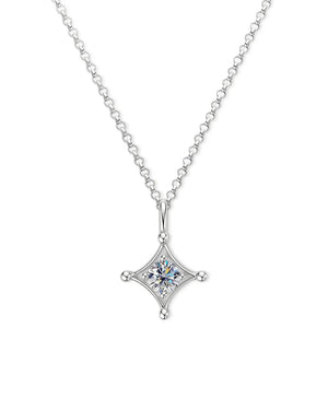 18K Solid Gold 0.5CT Natural Diamond Layered Star Pendant Necklace