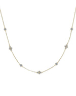 18K Solid Gold Natural Diamond Minimalist Layered Station Chain Necklace - Detail | Riyanika Jewels