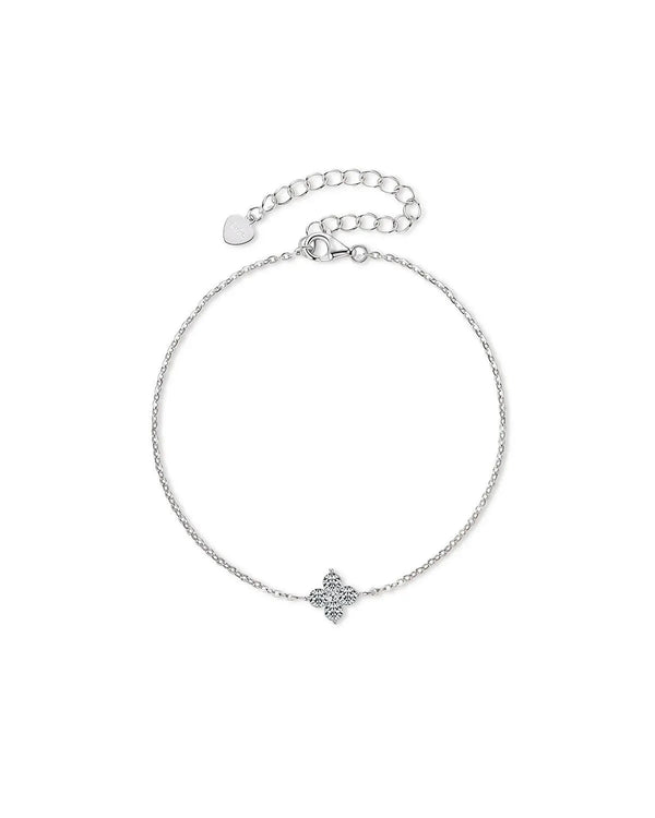 18K Solid Gold Single Flower 0.4ct Natural Diamond Bracelet