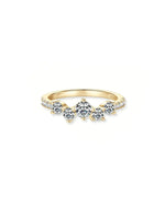 18K Solid Gold 0.7ct Lab Grown Diamond Cluster Ring | 18K Solid Gold Stacking Ring | Dainty - Side View | Riyanika Jewels