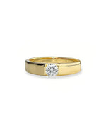 18K Solid Gold Minimalist Natural Diamond Solitaire Rings | 18K Solid Gold Diamond Wedding Band - Detail | Riyanika Jewels