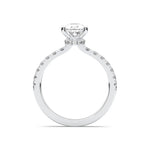 18K Solid Gold 1 CT Pear Cut Halo Natural Diamond Solitaire Engagement Ring - Close Up