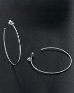 18K Solid Gold Lab Grown Diamond Hoop Earrings - Detail | Riyanika Jewels