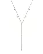 18K Solid Gold Y-Shaped Natural Diamond Necklace | Elegant Sparkling Lariat Necklace