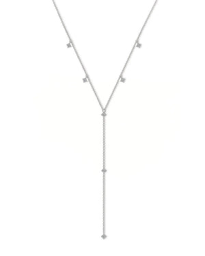 18K Solid Gold Y-Shaped Natural Diamond Necklace | Elegant Sparkling Lariat Necklace
