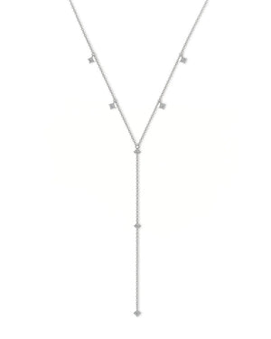 14K Solid Gold Y-Shaped Natural Diamond Necklace | Elegant Sparkling Lariat Necklace