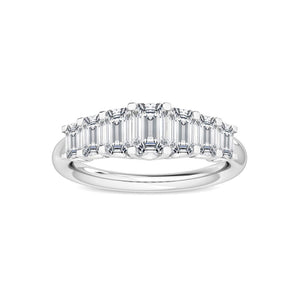 14K 1.7ct Natural Diamond Emerald Cut Wedding Band