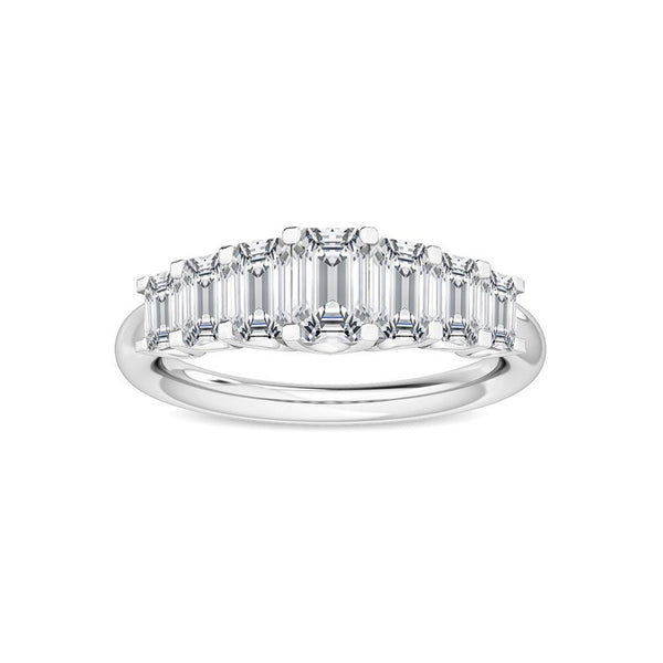 1.70Ct Emerald Cut Natural Diamond Wedding Band in 18K Solid Gold