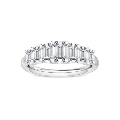 14K 1.7ct Lab Grown Diamond Emerald Cut Wedding Band