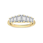 14K 1.7ct Natural Diamond Emerald Cut Wedding Band