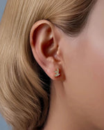 14K Solid Gold Leaf Stud Earrings