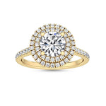 14K 1.55ct Lab Grown Diamond Round Cut Halo Engagement Ring
