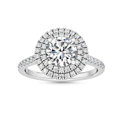 14K 1.55ct Lab Grown Diamond Round Cut Halo Engagement Ring