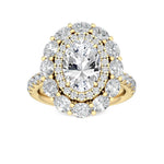 14K 3.94ct Lab Grown Diamond Oval Cut Halo Engagement Ring