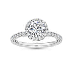 18K Solid Gold1.58 Ct Round Cut Natural Diamond Halo Engagement Ring