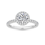 14K 1.58ct Lab Grown Diamond Round Cut Halo Engagement Ring