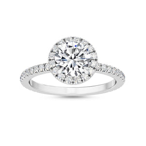 14K 1.5ct Natural Diamond Round Cut Halo Engagement Ring