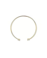 18K Solid Gold 1ct Natural Diamond Open Bangle With Two Stones | Double Diamond Design - Side View