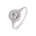 14K 1.5ct Natural Diamond Round Cut Halo Engagement Ring
